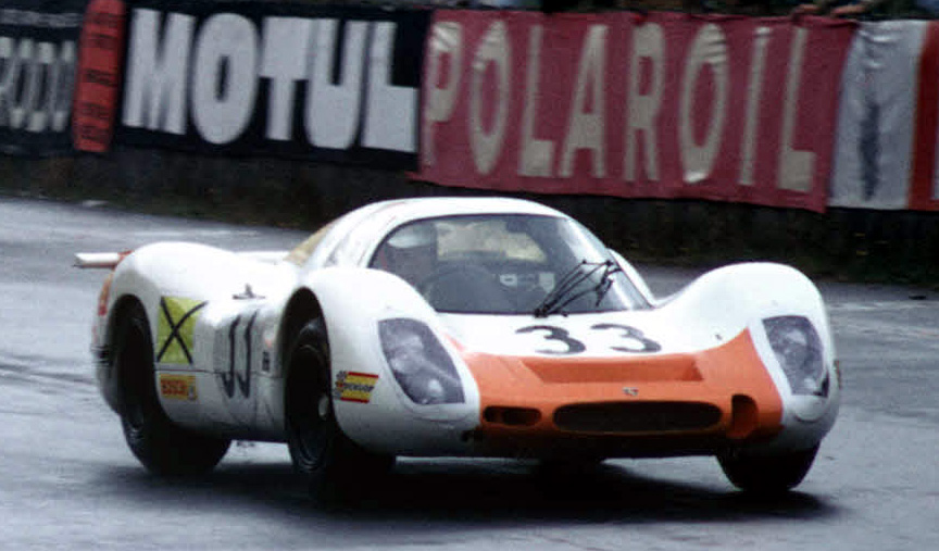1968 3rd: 908/01 LH (908-013, 3.0F8) #33 Jochen Neerpasch/Rolf Stommelen - nose lift during the acceleration in start.