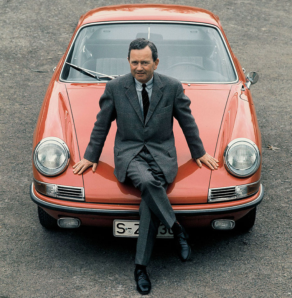 1968. Ferry with a car designed by his son.