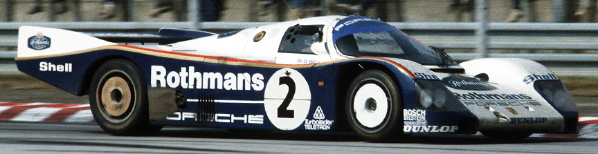 1985 3rd: 962-003 (Turbo 2.6) #2 Hans-Joachim Stuck/Derek Bell. The significance of this car is really great because Stuck drove a qualification lap of 3:14.8 averaging 156.5 mph/251.815 kmh which is an absolute record on Le Mans. 962 was the fastest car for years and later chicanes were added to the main straight, so the record couldn't be broken anymore.
