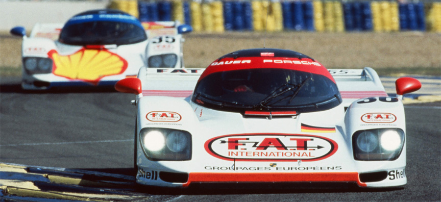 1994 1st place Dauer 962 LM (Turbo 3.0) #36 Mauro Baldi/Yannick Dalmas/Hurley Haywood followed by 3rd place Dauer #35 of Hans-Joachim Stuck/Thierry Boutsen/Danny Sullivan