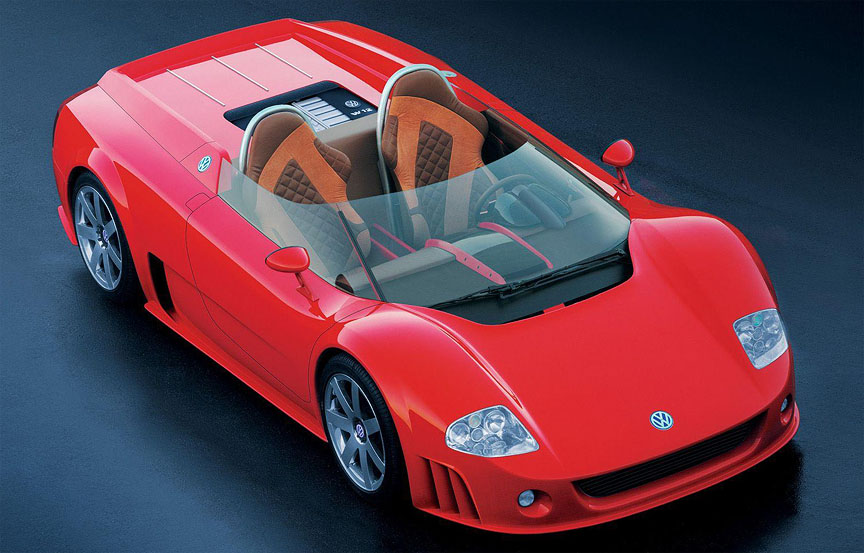 Volkswagen W12 Roadster concept unveiled at the Geneva Motor Show in March 1998