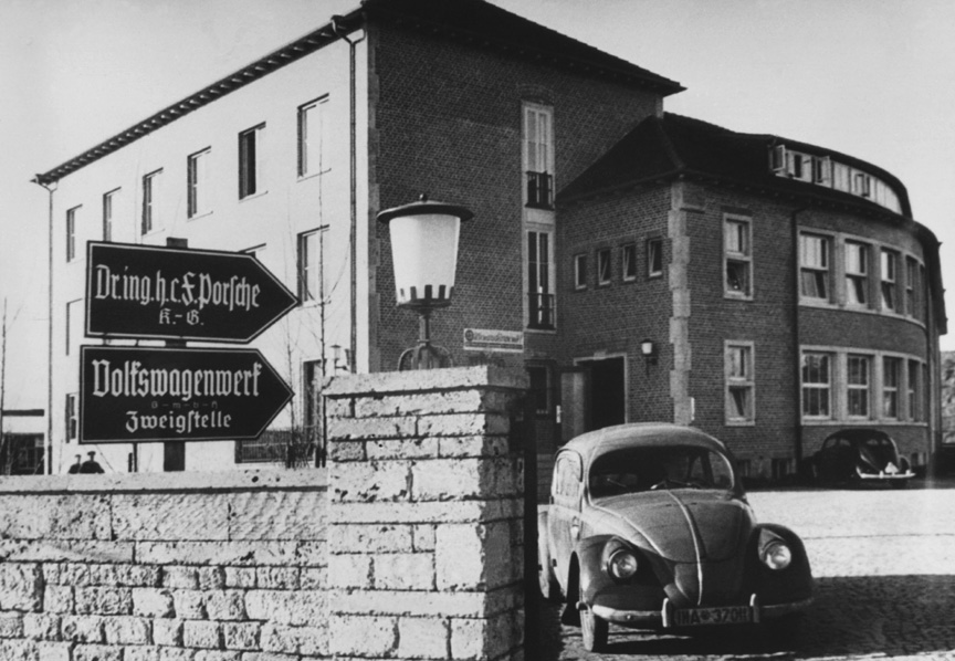 The purpose-built headquarters for Porsche company in Zuffenhausen