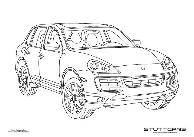 Porsche Cayenne (957) S Coloring Page