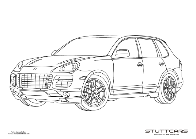 Porsche Cayenne (957) Turbo S Coloring Page