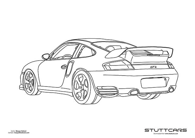 Porsche 911 (996) GT2 Coloring Page