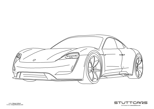 Porsche Mission E Coloring Page