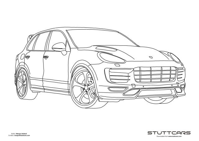 Porsche TechArt Cayenne Turbo Coloring Page