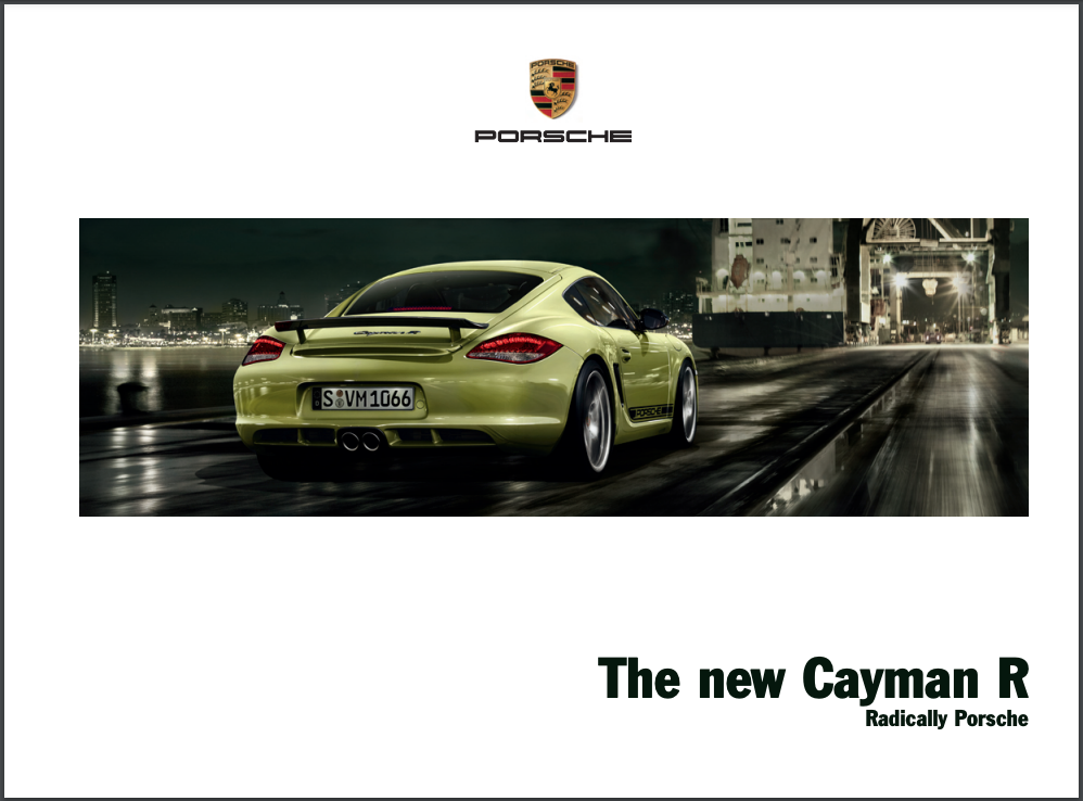 2011 Porsche Cayman R Sales Brochure