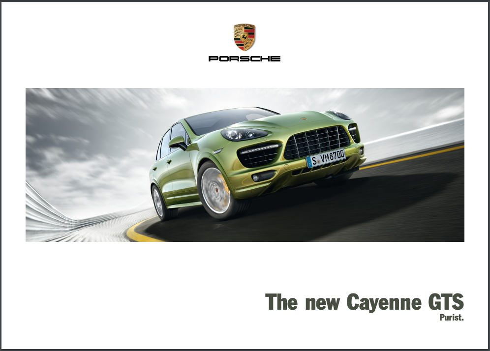 2012 Porsche Cayenne 958.1 GTS Sales Brochure