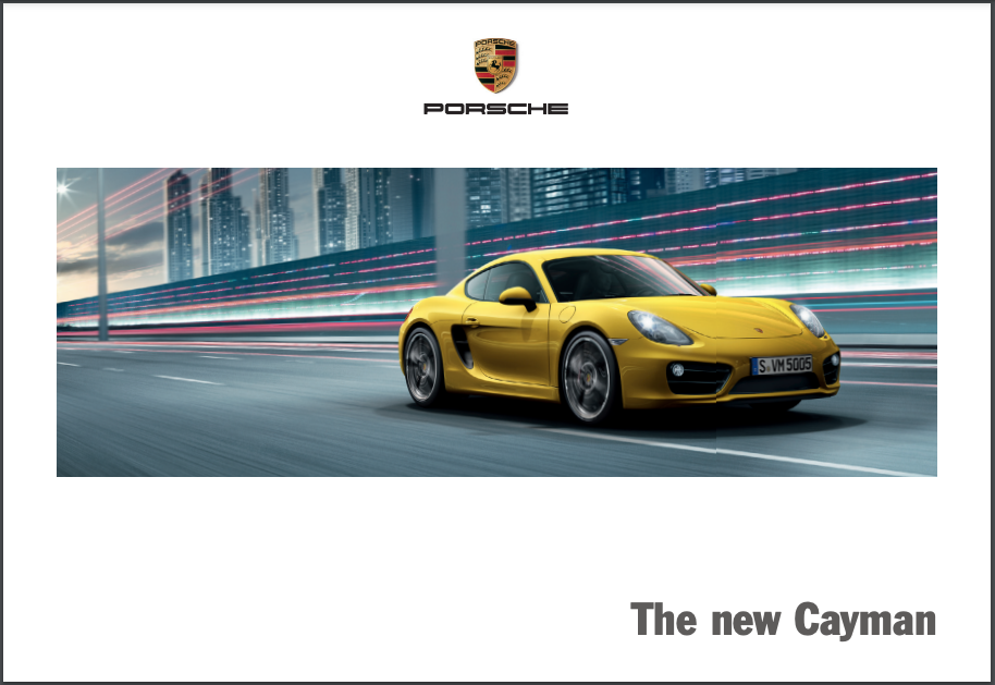2014 Porsche Cayman 981 Sales Brochure