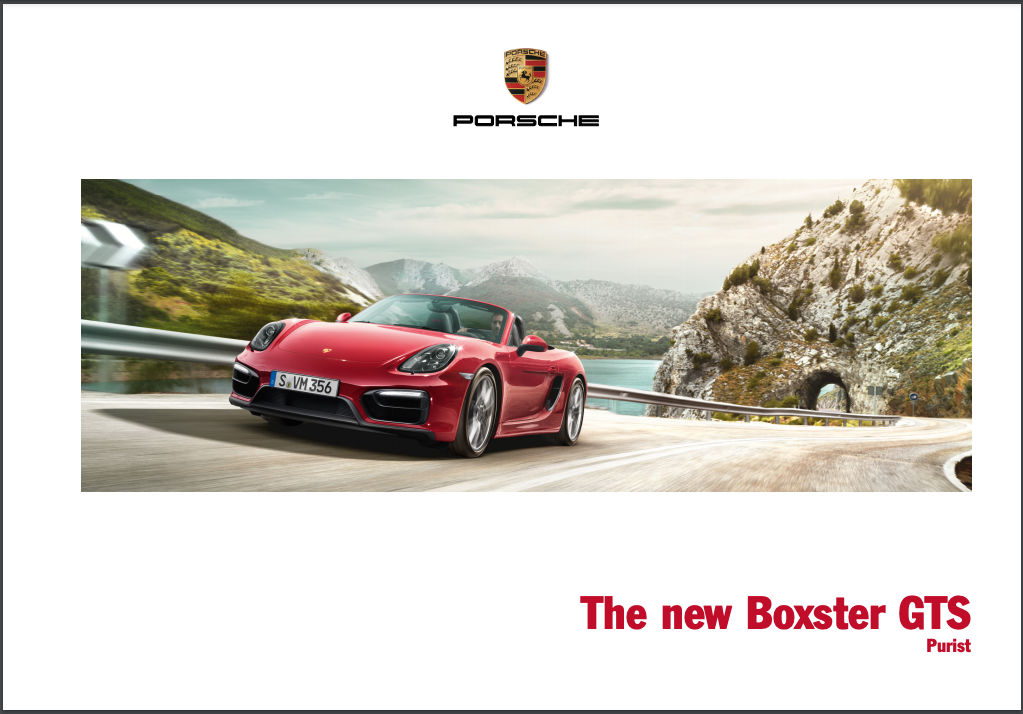2014 Porsche Boxster GTS v2 Sales Brochure