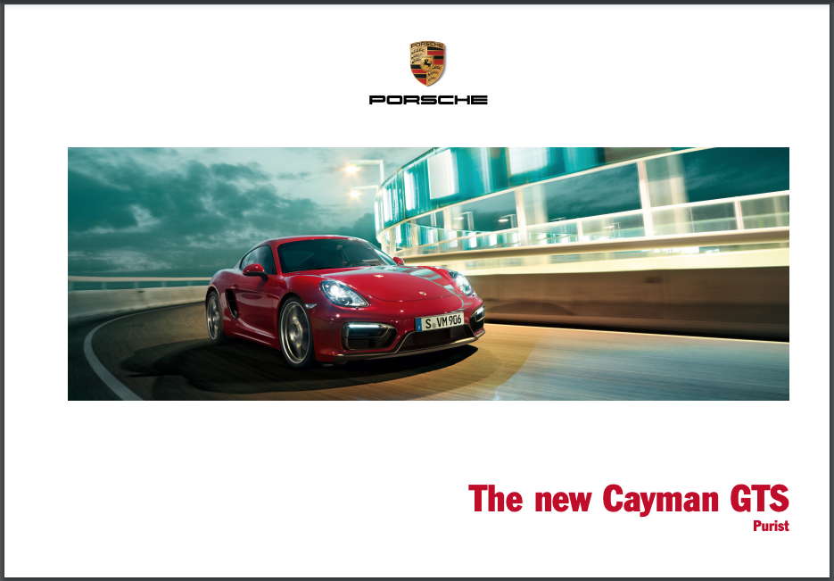 2014 Porsche Cayman GTS PDF Brochure