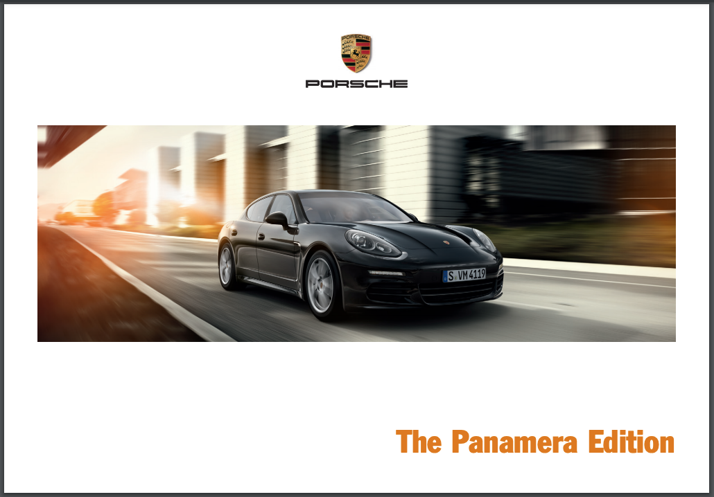 2015 Porsche Panamera Edition Sales Brochure