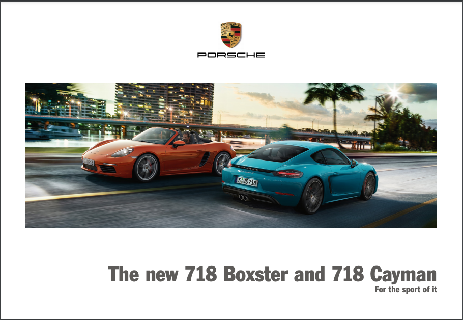 2016 Porsche 718 Cayman/Boxster Sales Brochure