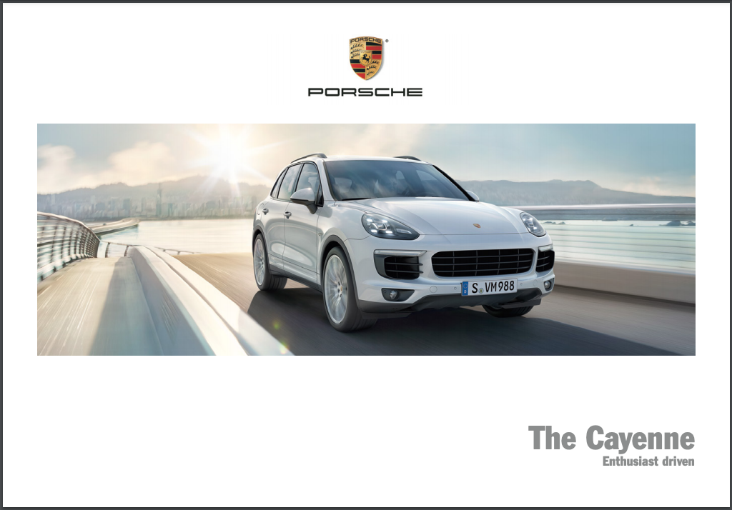 2016 Porsche Cayenne Sales Brochure