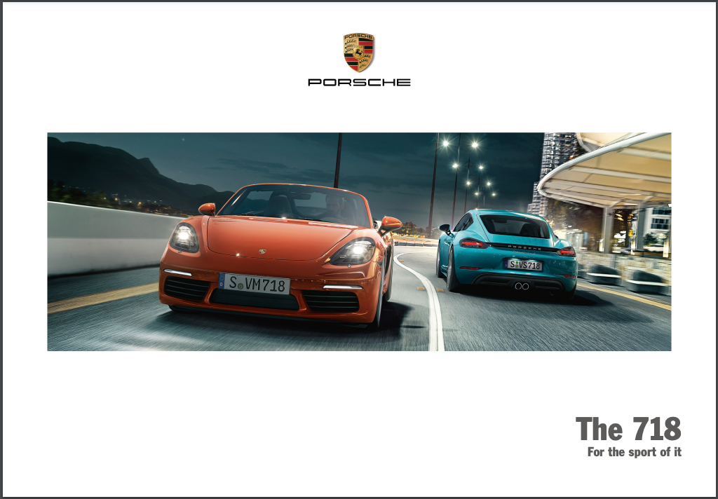 2017 Porsche 718 Cayman/Boxster Sales Brochure