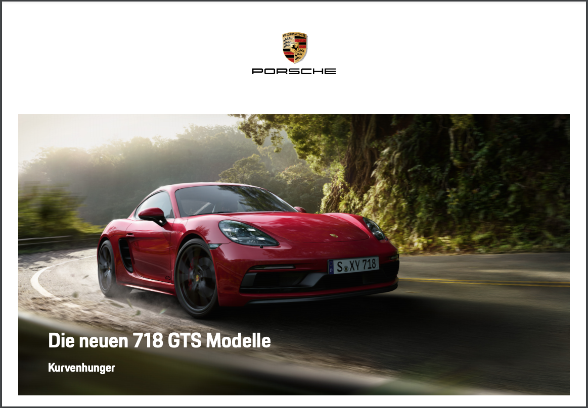 2017 Porsche 718 GTS Turbo 2.5 Sales Brochure (in German)