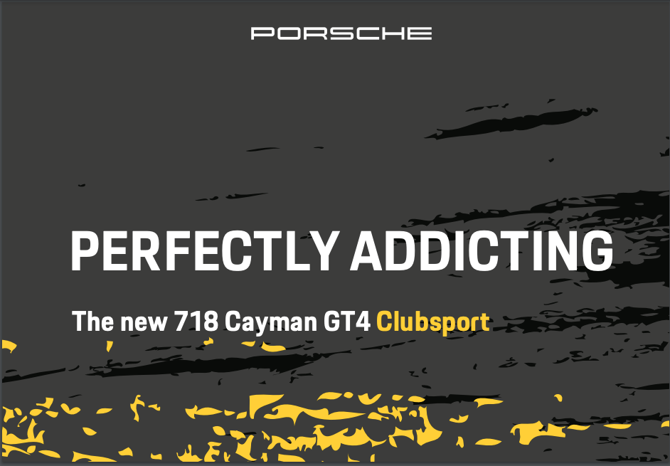 2019 Porsche 718 GT4 Racing Car Sales Brochure