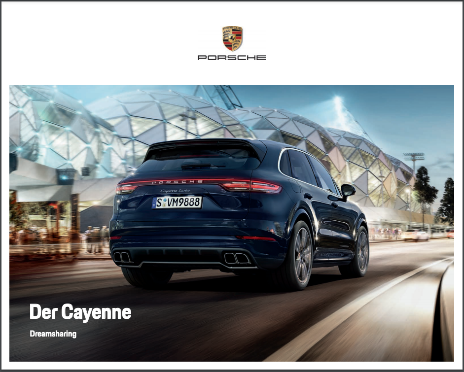 2019 Porsche Cayenne 9Y0 Kombi (9YA) Sales Brochure