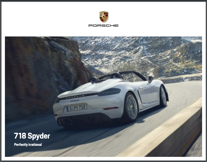 2020 Boxster Spyder Sales Brochure