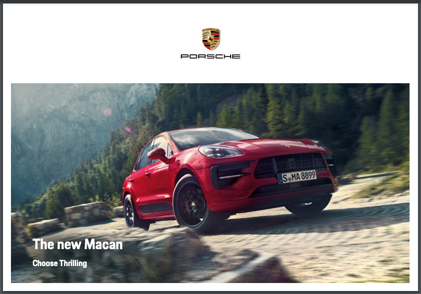 2021 Porsche macan Sales Brochure