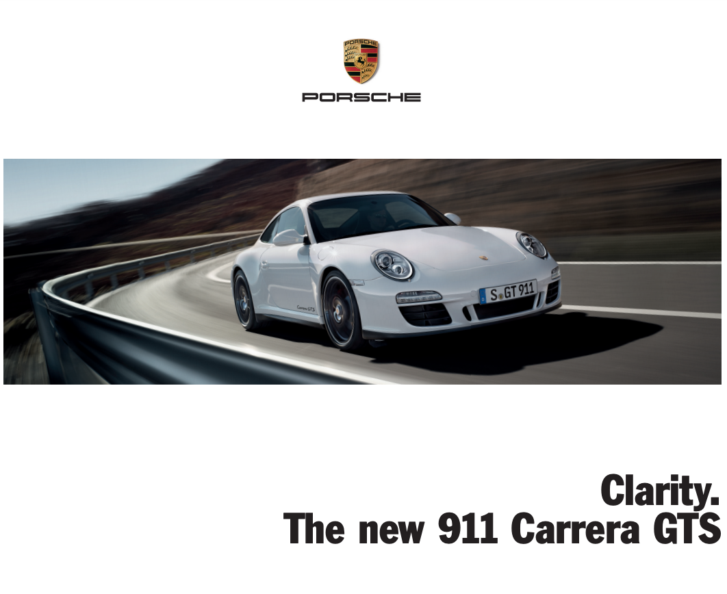 Porsche 911 Carrera GTS Sales Brochure (997.2)