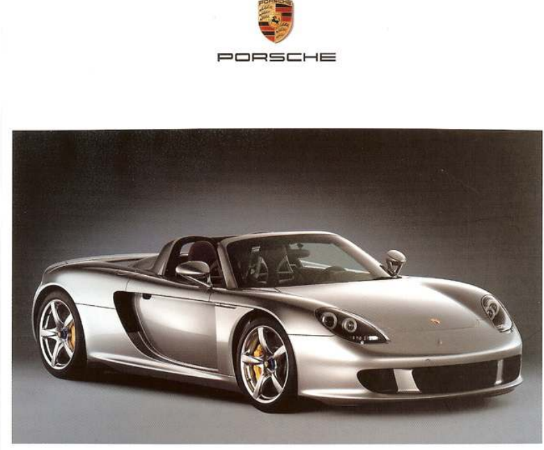Porsche Carrera GT Sales Brochure