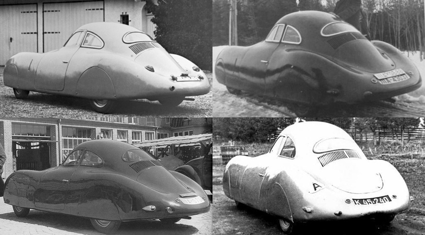 Three Type 64 Porsche Cars