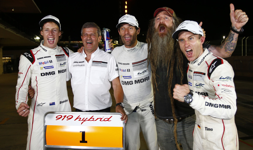 2016 September 17: Brendon Hartley, Fritz Enzinger, Mark Webber, Magnus Walker, Timo Bernhard