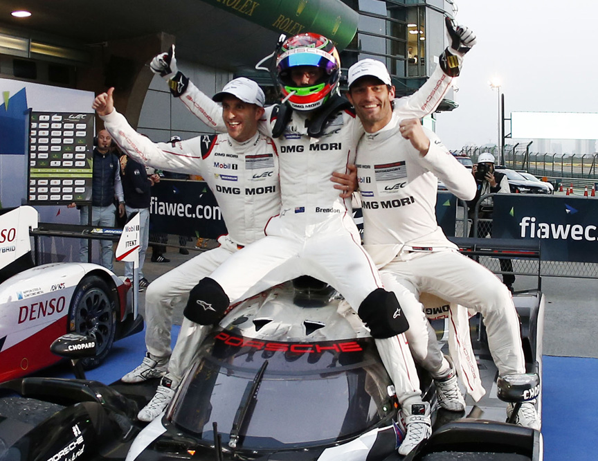 The winners of the pole position, race and season: Timo Bernhard, Brendon Hartley, Mark Webber