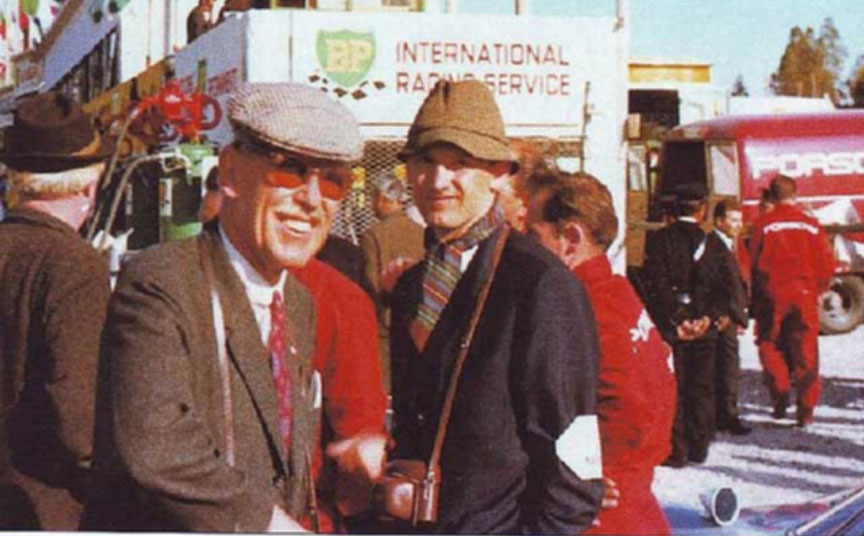 Racing driver and PR-manager Fritz Huschke von Hanstein with Ferdinand Piëch in 1965