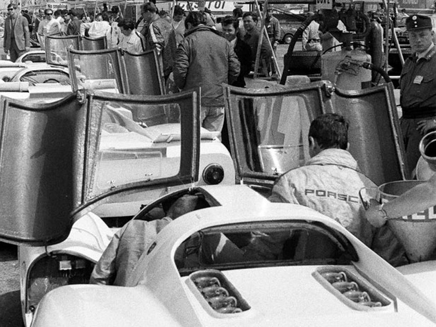 1968 Zeltweg pits. 