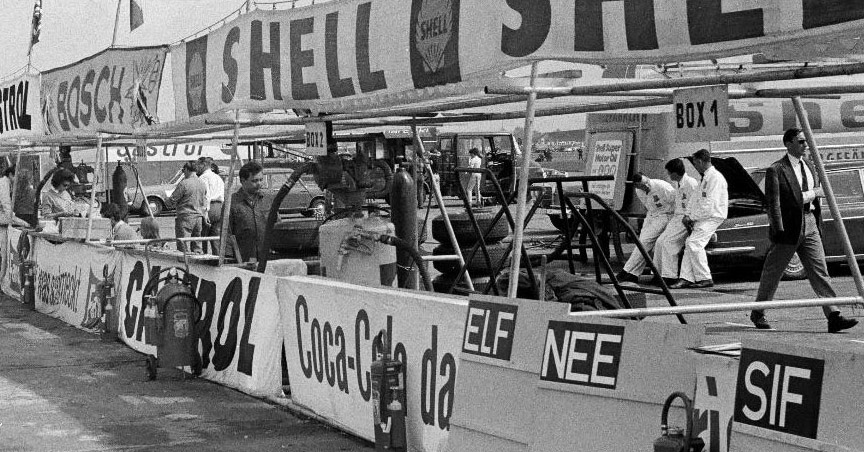 1968 Zeltweg pitlane. 