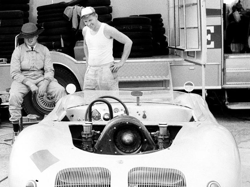 1959 August 23, Zeltweg race day, Carel de Beaufort participated in the Formula 2 race with the 718 RSK