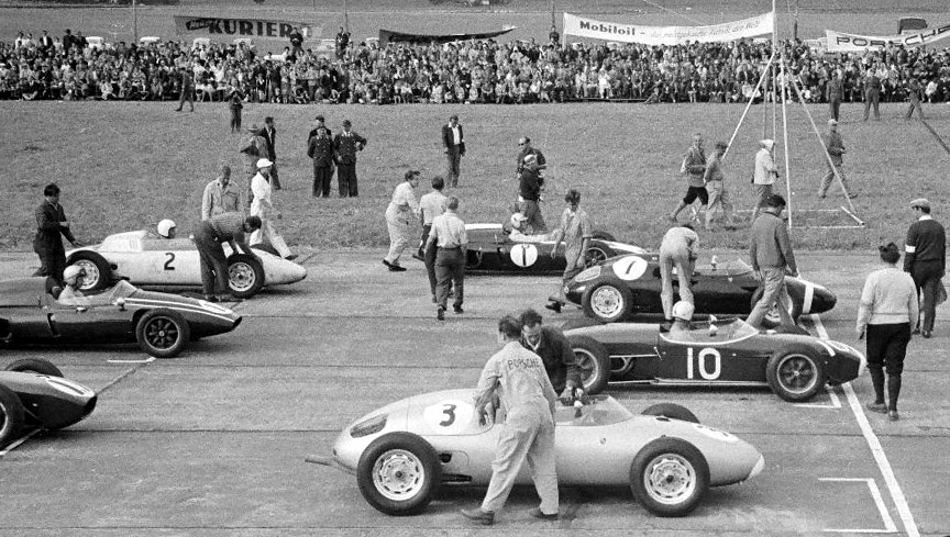1960 Zeltweg, Austria, F2 race start. 