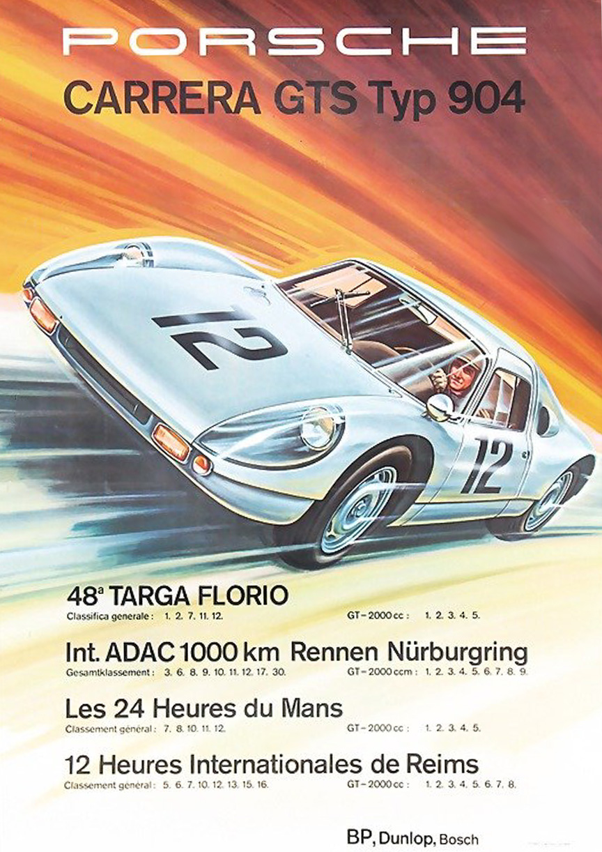 Poster with 1964 racing results