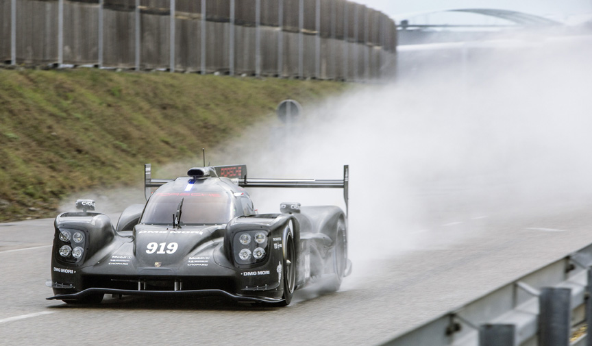 2014 December 15: unpainted 2015 919 prototype on Weissach test track