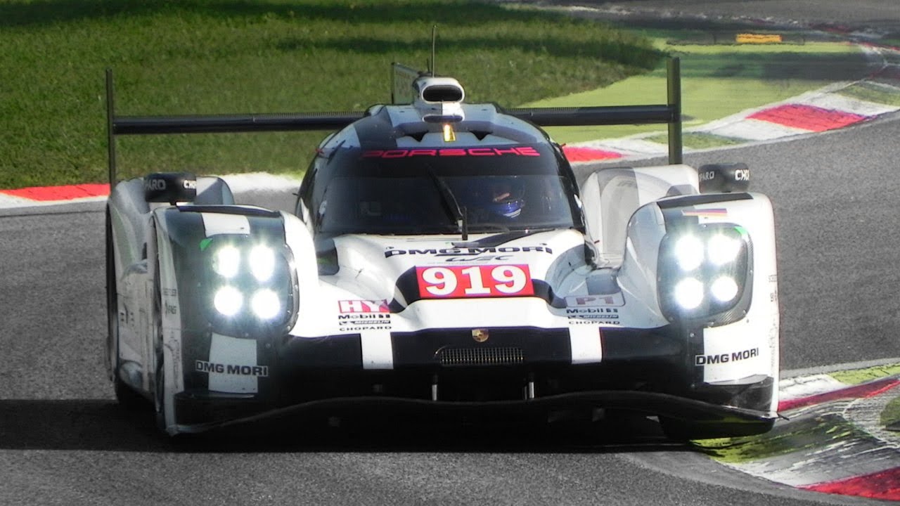 Porsche 919 Hybrid LMP1 In Action On Track - V4 Turbo Engine Sound