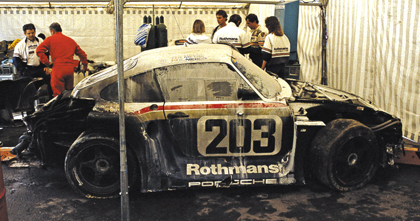 1987 Le Mans, the 961 after the engine room fire
