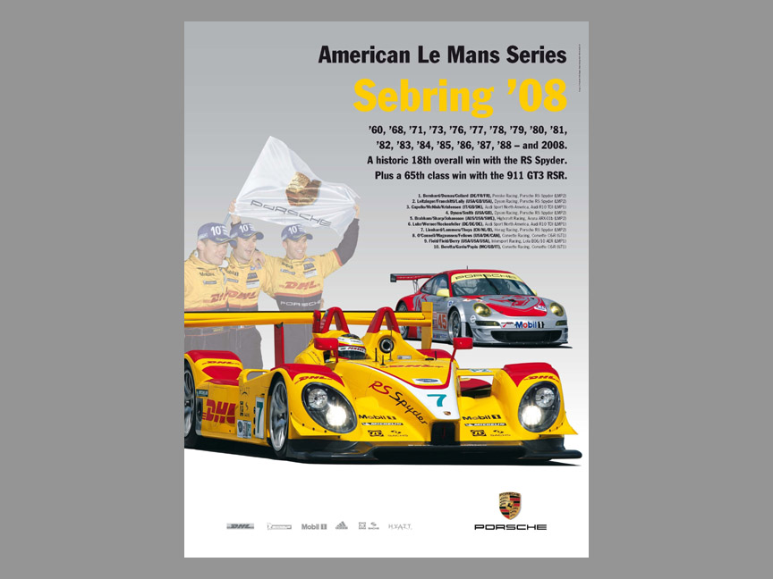 2008 Sebring 12 hour race victory poster