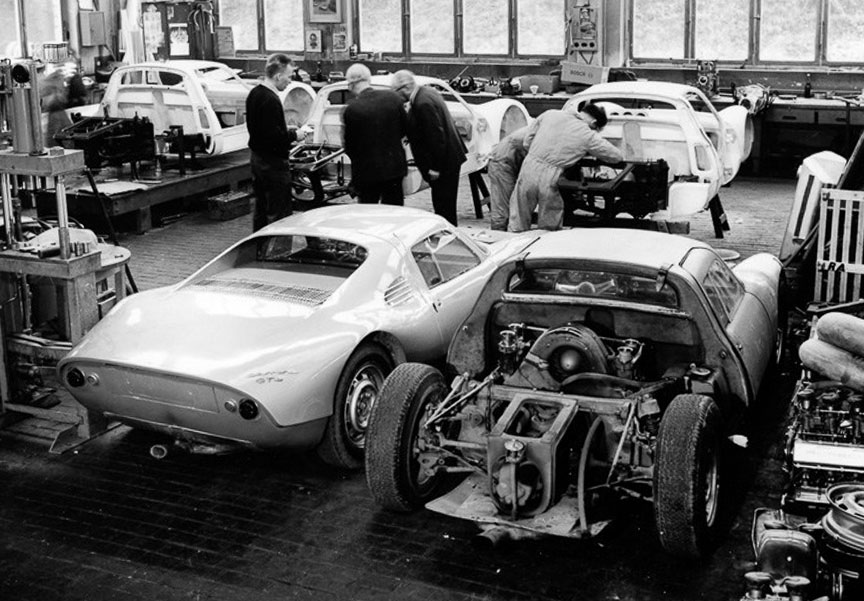 Porsche 904 at the factory. 