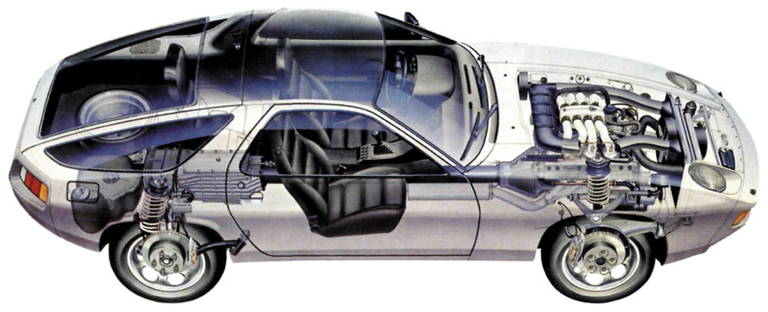 Porsche 928 see-through picture