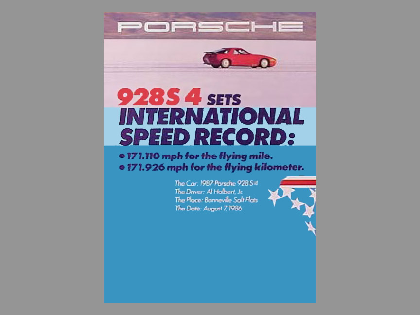 1986 Porsche 928 S4 Bonneville record poster