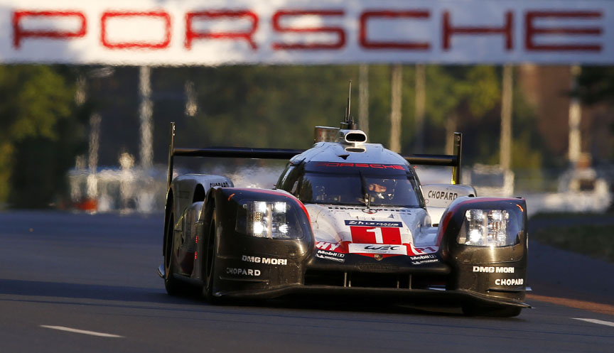 Porsche #1 was fighting with the Toyota #8 for the second position, while Toyota #7 was leading