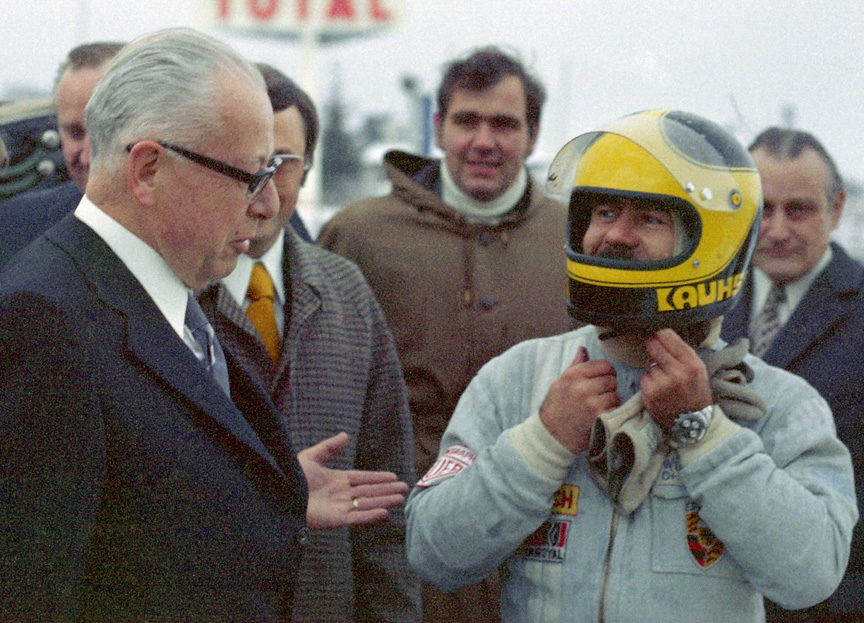 1973 April 3, Nürburgring: Gustav W. Heinemann and Willy Kauhsen