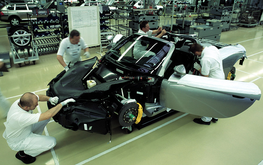 Carrera GT assembly at the Porsche Leipzig factory