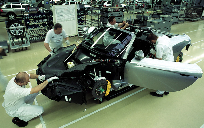 Carrera GT assembly at the Porsche Leipzig factory