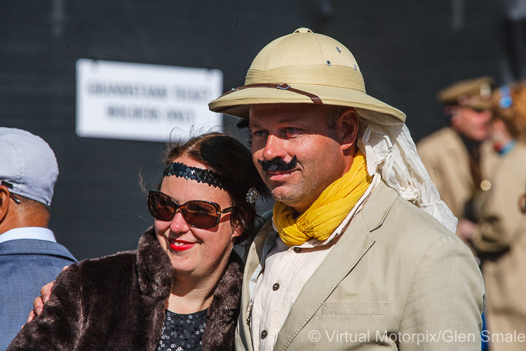 Crowds enjoying themselves at the Goodwood Revival