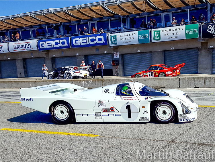 The first Porsche 962 to turn a wheel in the USA, 962-001 driven by Mario and Michael Andretti in the 1984 Daytona 24 Hours