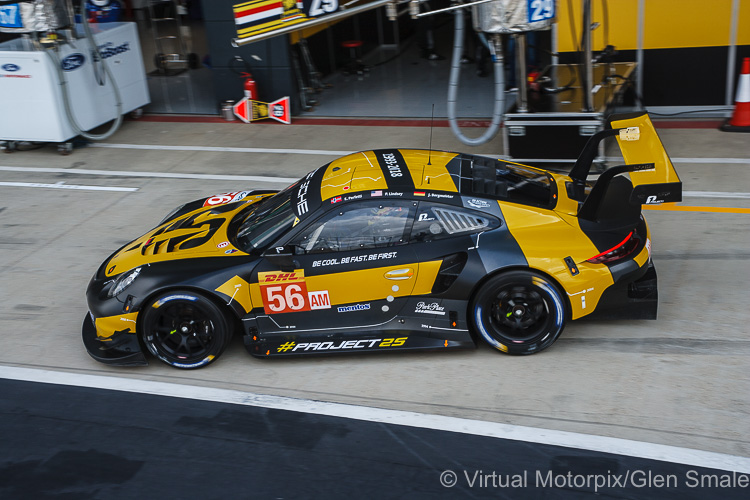 The #56 Team Project 1 Porsche 911 RSR LMGTE Am driven by Jörg Bergmeister, Patrick Lindsey and Egidio Perfetti The #56 Team Project 1 Porsche 911 RSR LMGTE Am driven by Jörg Bergmeister, Patrick Lindsey and Egidio Perfetti